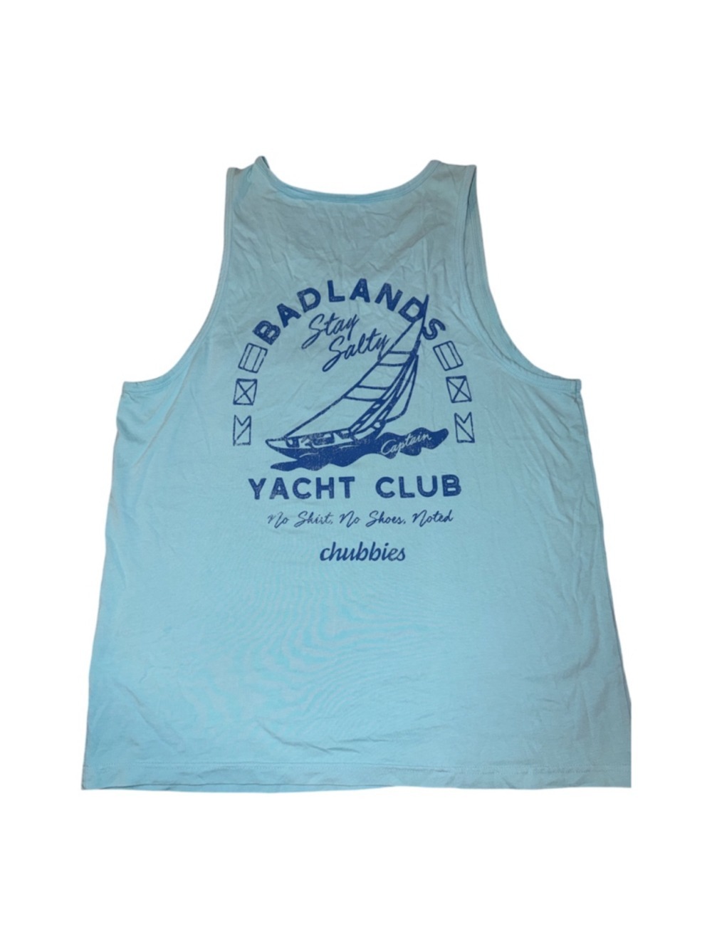 Chubbies Light Blue "Badlands Yacht Club - Stay Salty" Pocket Tank Top Men’s Lar